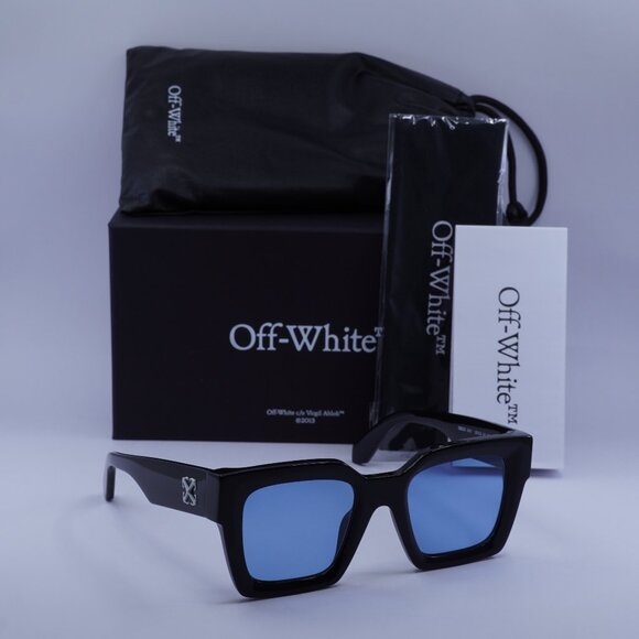 Off-White OERI13I JACKSON 1045 Square Sunglasses – Black/Blue - Picture 1 of 10